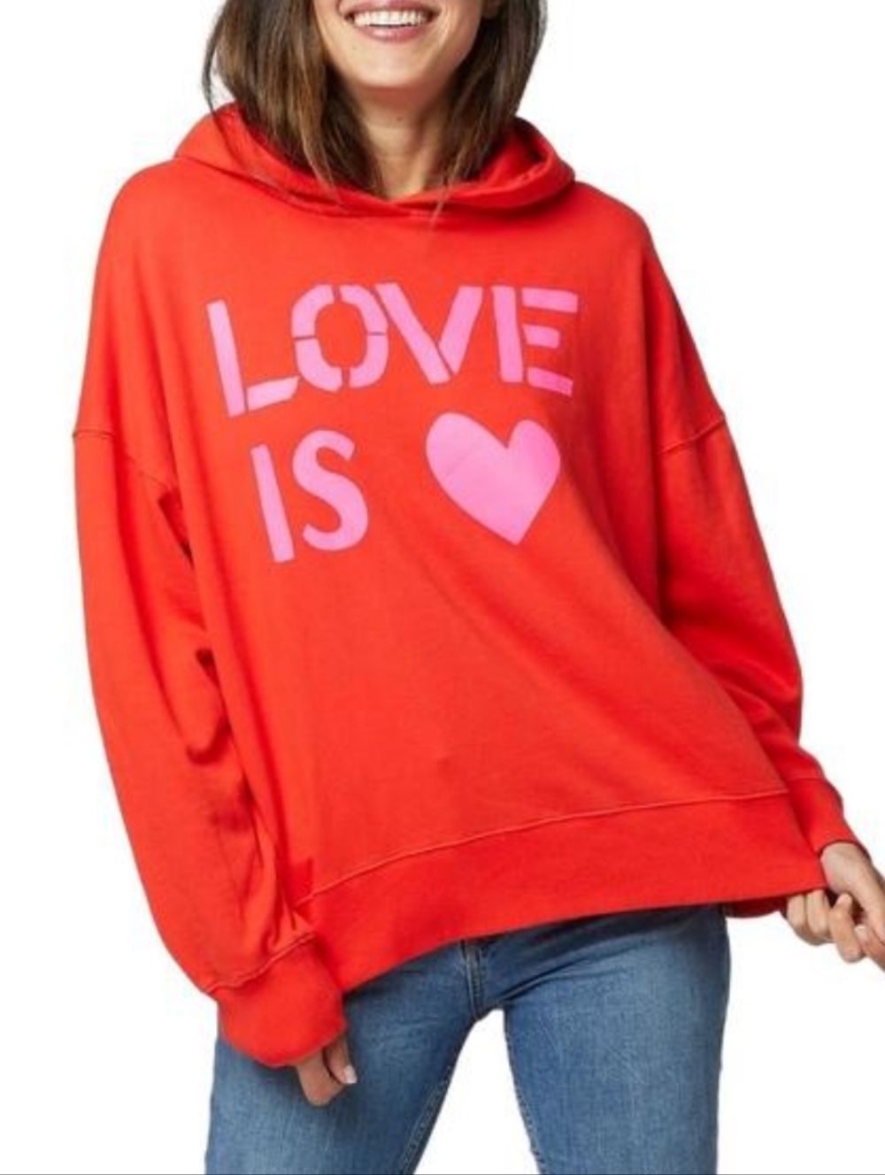 Kerri Rosenthal Boyfriend Love Hoodie in Cherri